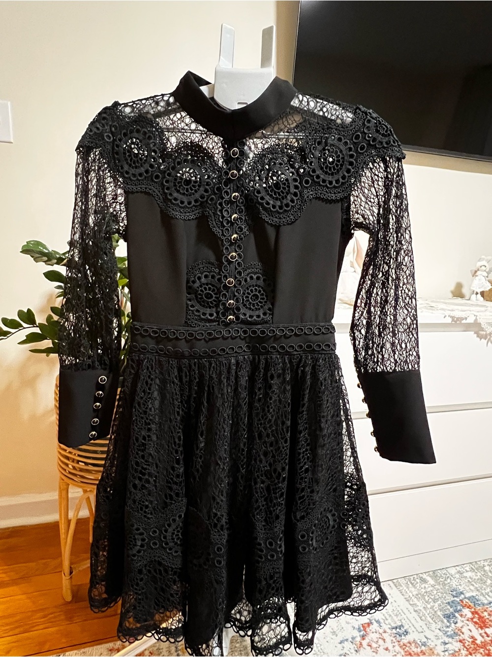 By Rachel Black Italian Lace Cocktail Dress| Made in Italy | Size S|New w/o tags